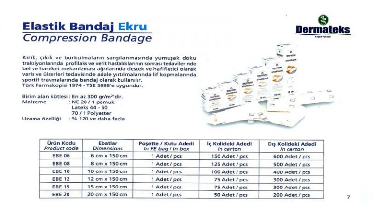 DERMATEKS ELASTİK BANDAJLAR